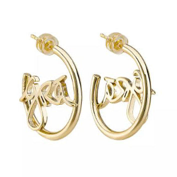 Grá Gold Hoop Earrings. Grá means Love in Irish Language. Designed in Ireland