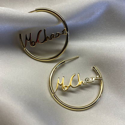 Gold Mo Chroí Hoop Earrings