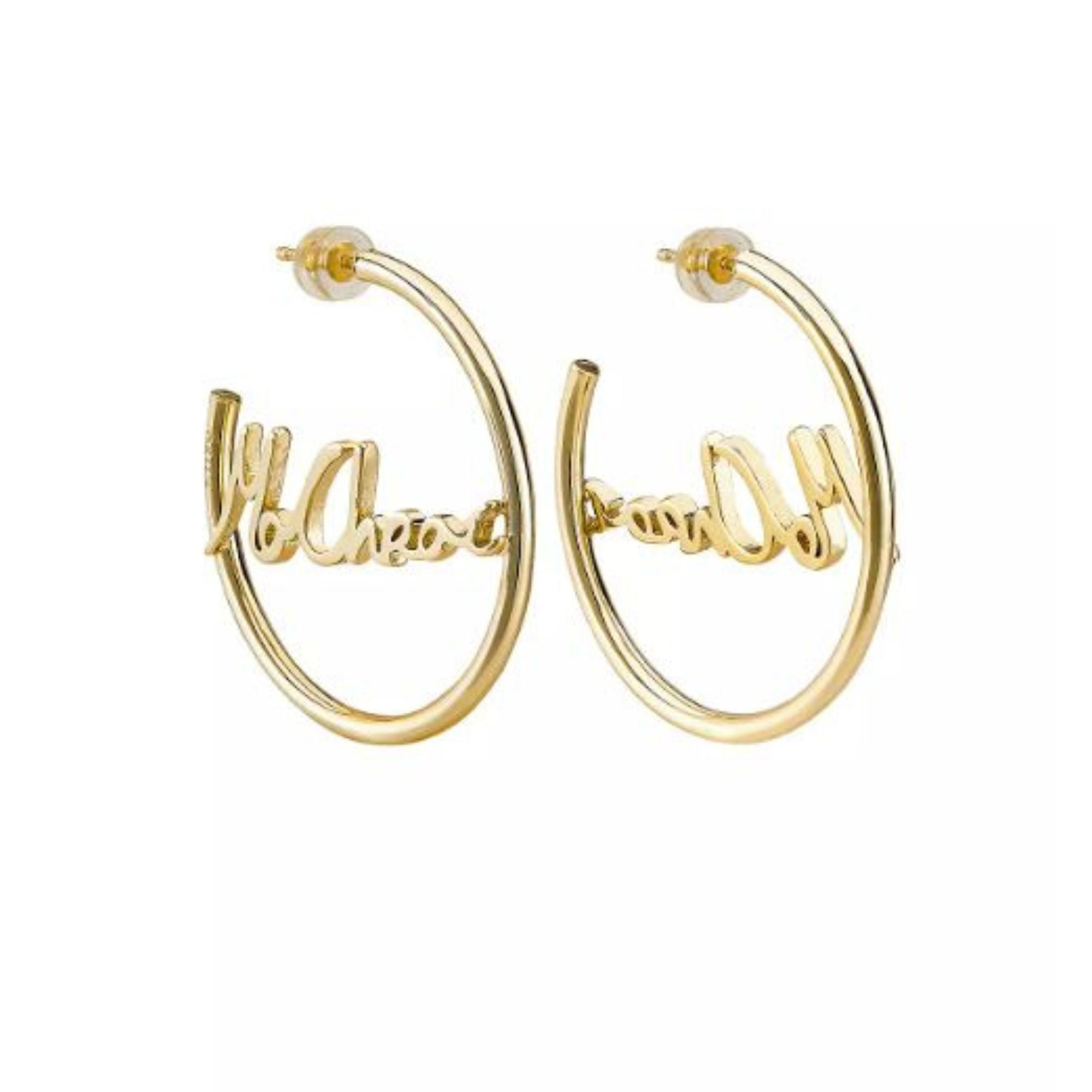 Gold Mo Chroí Hoop Earrings