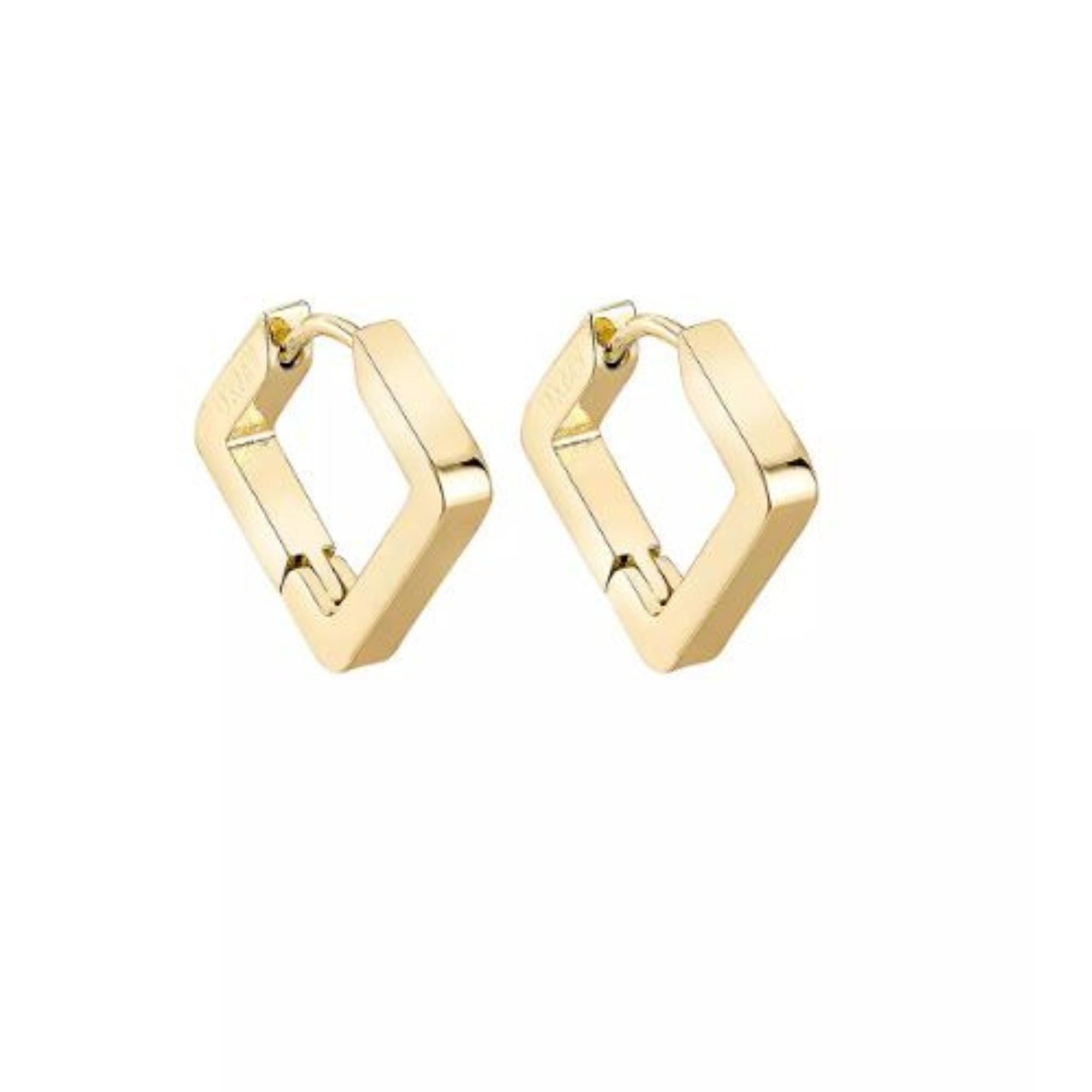 Gold Not Yer Average Square Hoop Earrings
