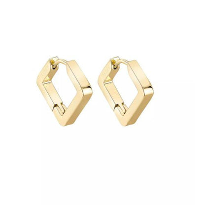 Gold Not Yer Average Square Hoop Earrings
